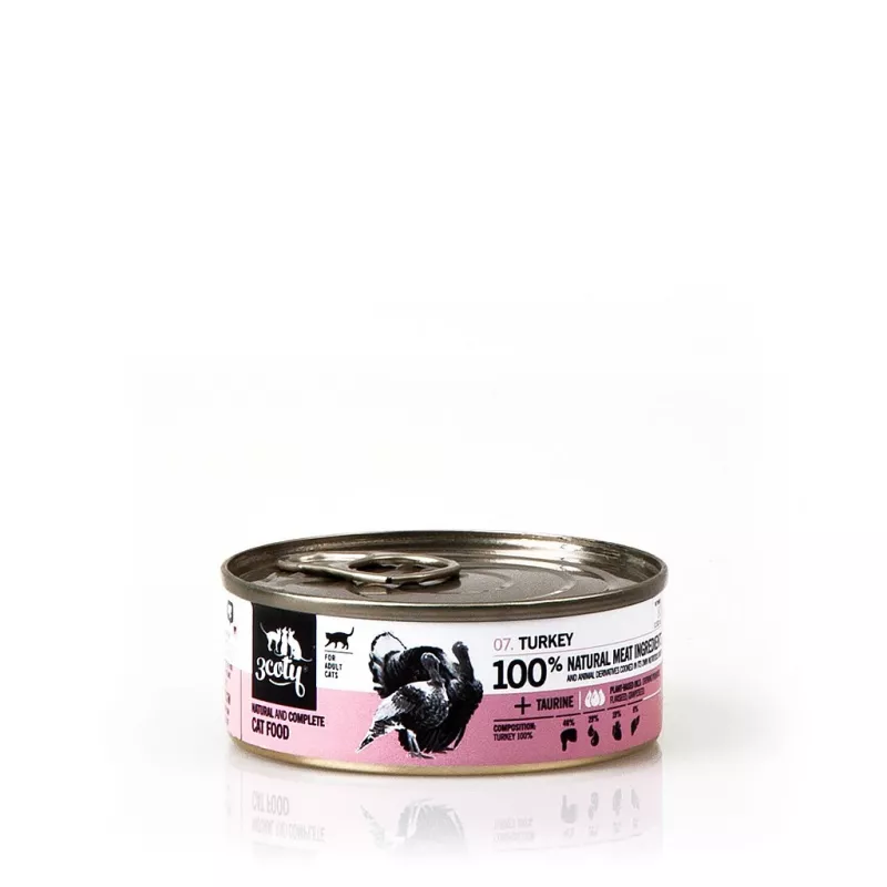 3COTY kalkoen - natvoer voor katten - 80g