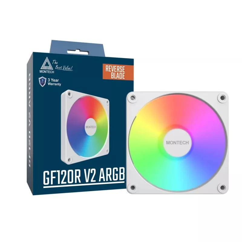 Montech GF120R V2 ARGB computerbehuizing-ventilatormodule 12 cm wit 1 st.