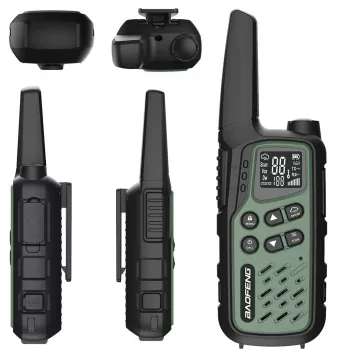 Handportofoon Baofeng BF-T25E — 16 kanalen, 2×1400 mAh Li‑Ion, VOX, LCD, groen, set van 2