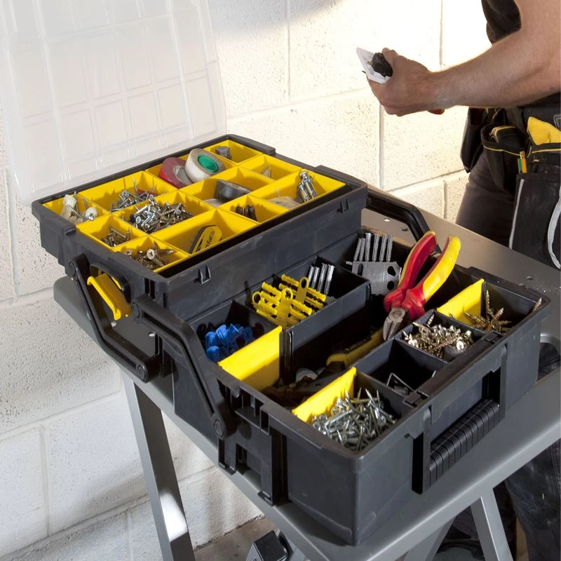 Kleinonderdelenmagazijn Stanley Sortmaster Multilevel Organizer zwart transparant 400x420x315 mm