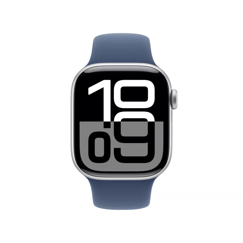 Apple Watch S10 aluminium Cellular 42mm zilver (sportband denim) S/M
