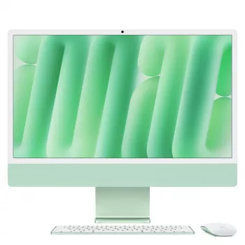 iMac 24 Retina 4.5k display M4, groen, M4 (8-CPU/8-GPU), 16GB, 256GB, Duits, geen Gigabit Ethernet, Magic Mouse, MWUE3D/A