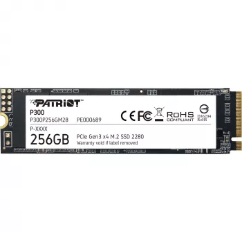 M.2 NVMe SSD PATRIOT P300 256GB — M.2 2280, lezen 1700 MB/s, schrijven 1100 MB/s