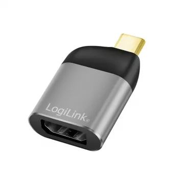 LogiLink CUA0204 USB-C naar DisplayPort-adapter zwart grijs