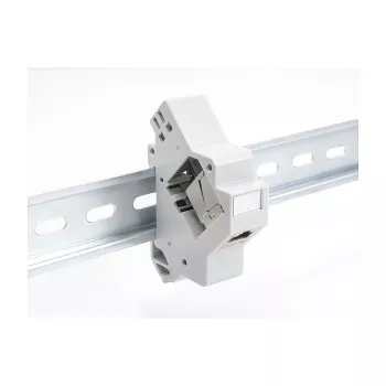 Snap-in Keystone-houder voor DIN-rail DELOCK 67043 — kunststof, geaard, 60×88,2×21,5 mm, grijs