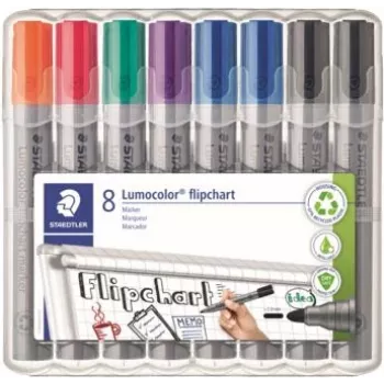 Flipchartmarker Staedtler 356 WP8 X, gesorteerde kleuren, 2,0 mm punt
