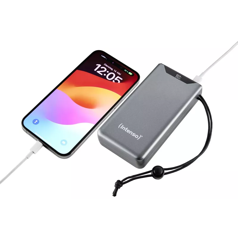 Powerbank INTENSO 7332054 — 20000 mAh, PD 3.0 & QC 3.0, 20 W, USB-A + USB-C, grijs