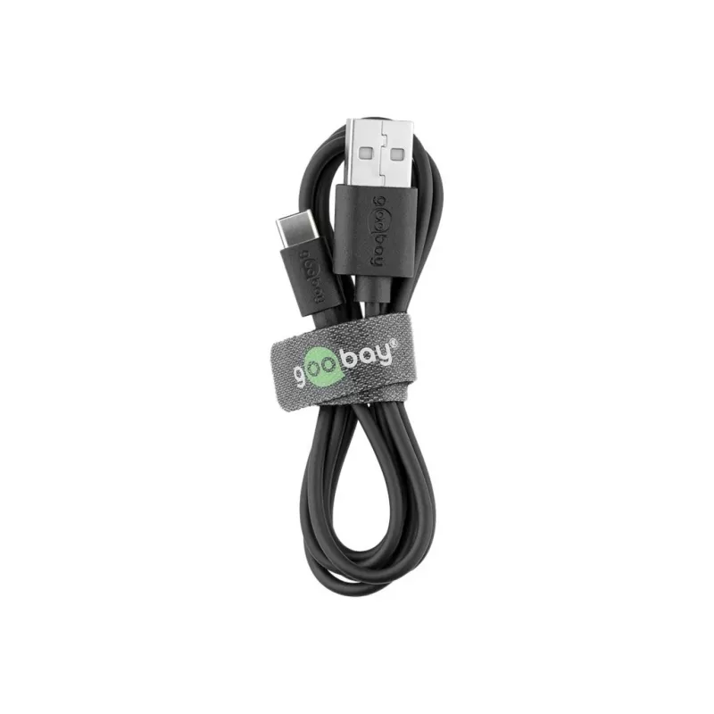 Goobay | USB-C laad- en synchronisatiekabel (USB-A > USB-C) | 38675 | zwart | RJ-45 | RJ-45 90°
