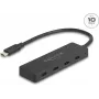 USB Type-C hub DELOCK 64322 — 4× USB-A-aansluitingen, 10 Gbit/s, zwart