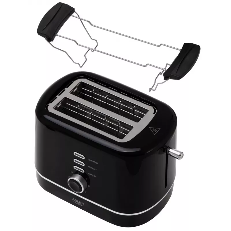 Adler AD 3224b toaster met broodjesrooster 7 bruiningsstanden zwart