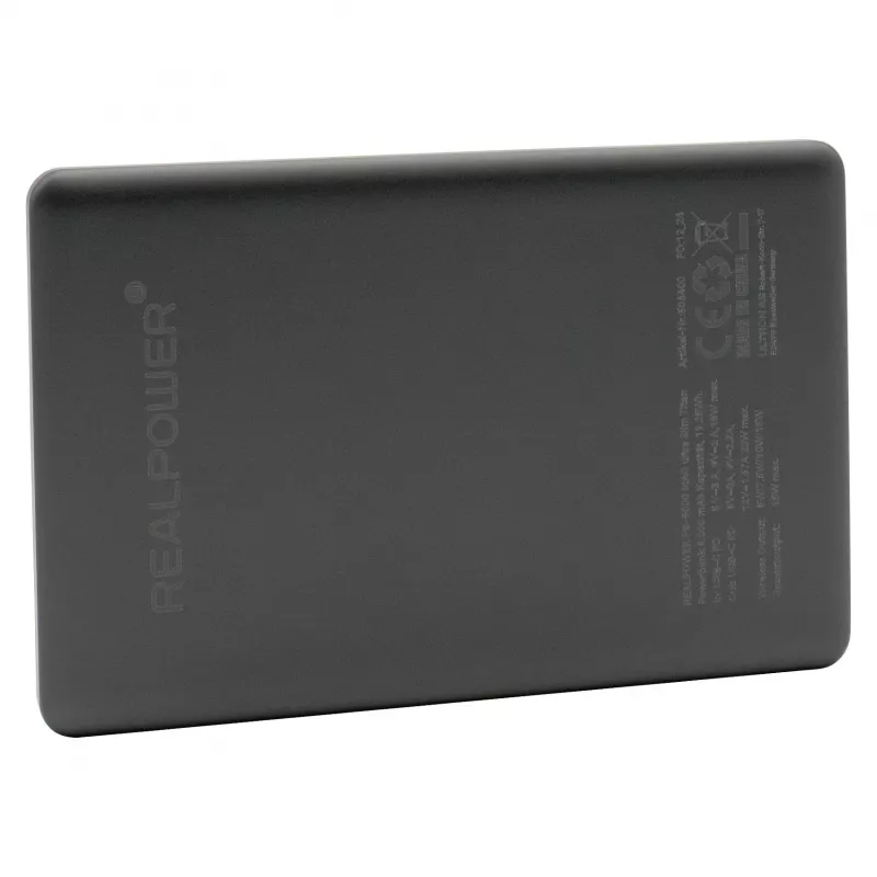 RealPower PB-5000 MAG 5000 mAh draadloos opladen titanium