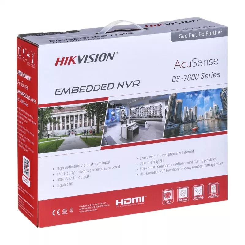 Netwerk-videorecorder Hikvision DS-7616NXI-K1(D) 16-kanaals 4K-ondersteuning