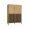 KAMARO 4DK smalle/GŁ eiken ARTISAN DISPLAY CABINET