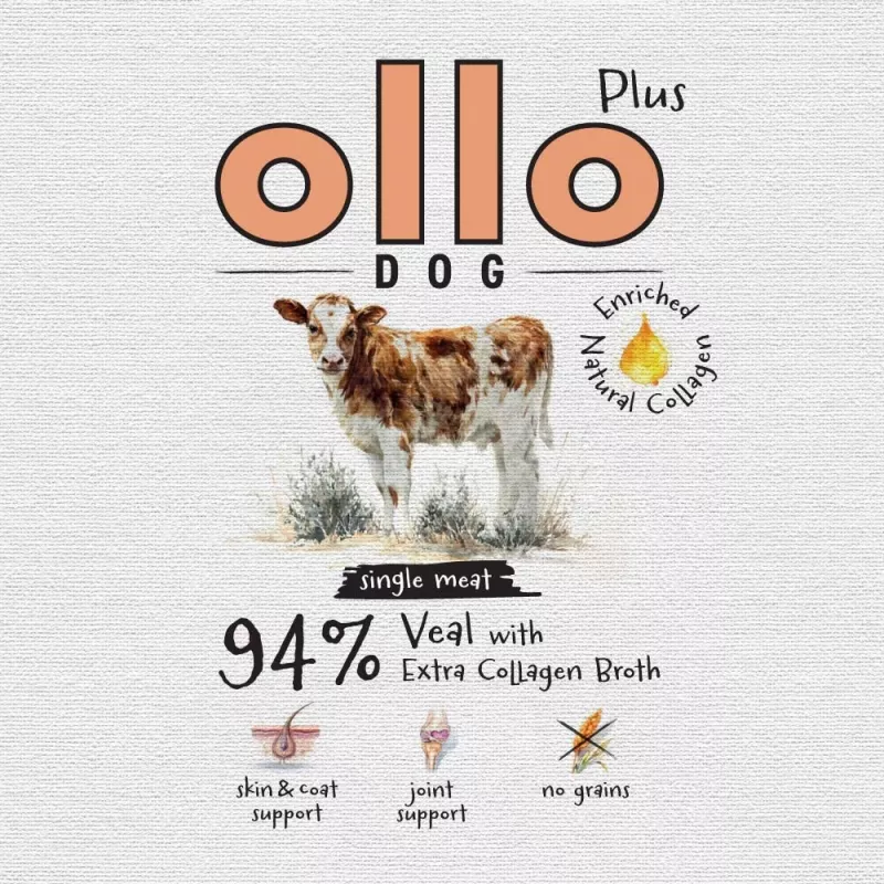 Ollo Plus collageen kalfsvlees 400g blik voor honden