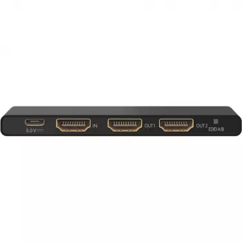 HDMI-splitter 1 naar 2 (4K @ 60 Hz) – splitst 1x HDMI-ingangssignaal naar 2x HDMI-uitgangssignalen
