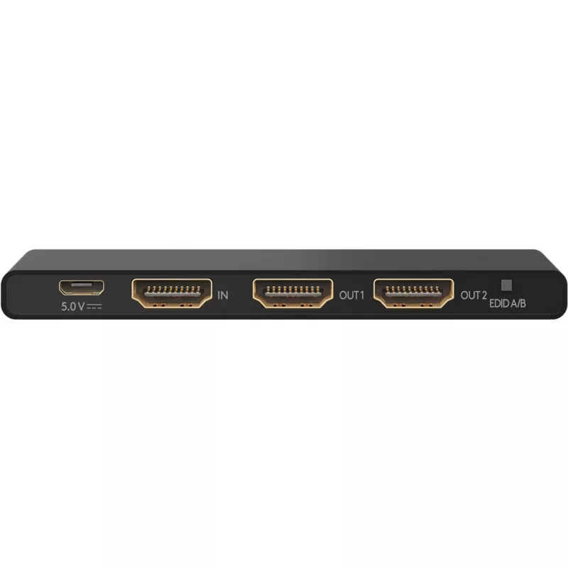 HDMI-splitter 1 naar 2 (4K @ 60 Hz) – splitst 1x HDMI-ingangssignaal naar 2x HDMI-uitgangssignalen
