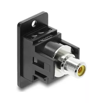 DELOCK 91111 inbouw-cinchbus – geel/zwart, panel-mount audio/video-aansluiting