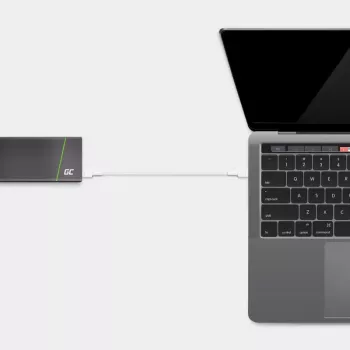 USB-C-naar-USB-C-kabel Green Cell KABGC29W 2 m, USB 3.2 Gen 1, 60 W PD, gevlochten TPE, wit