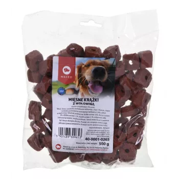 Hondenlekkernij MACED Meat Discs met rund 500 g – aanvullend voersnack, 12 % proteïne, 8 % vet, 20 % vocht