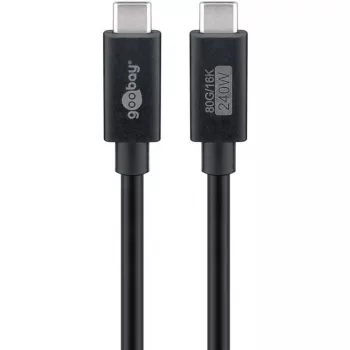 USB-C-kabel WENTRONIC USB4 Gen4 1.2m — ondersteunt 16k@60Hz en 4K@120Hz