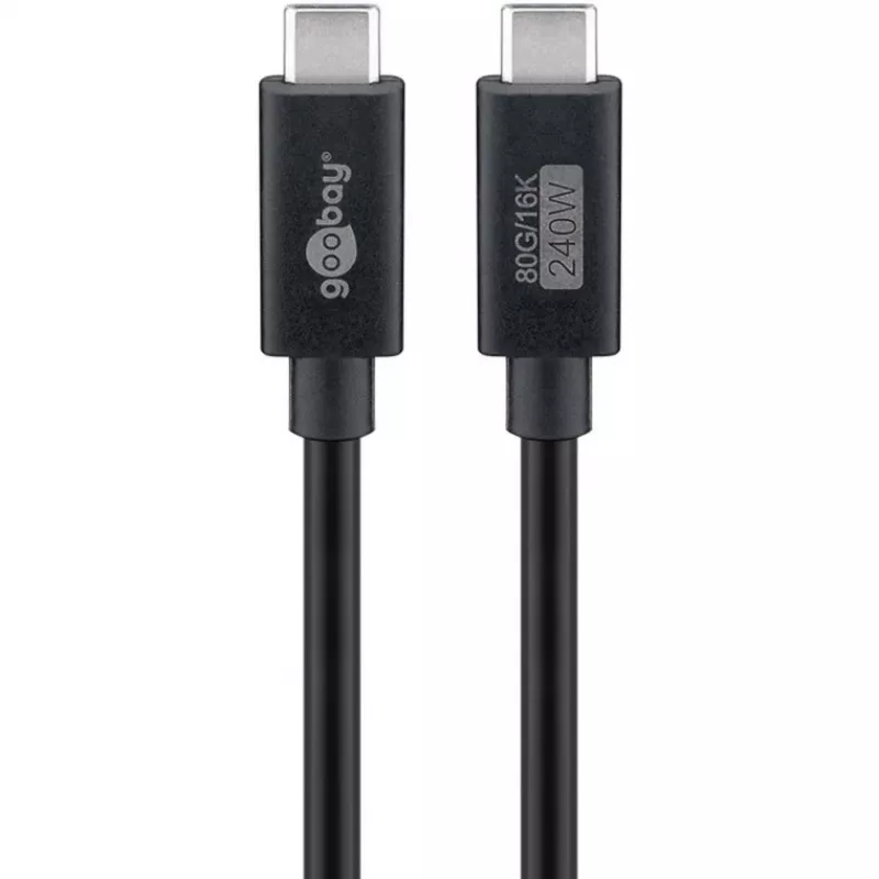 USB-C-kabel WENTRONIC USB4 Gen4 1.2m — ondersteunt 16k@60Hz en 4K@120Hz