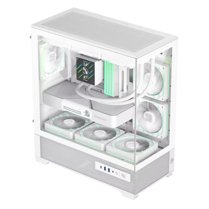 Gamemax behuizing | VISTA 2 AW | wit | midi-tower | voeding niet inbegrepen