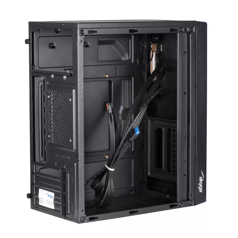 Akyga AK36BK Micro-ATX-pc-behuizing, Micro ATX / Flex ATX / Mini ITX, USB 3.0 + USB 2.0, zonder voeding, zwart