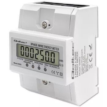 Driefasige elektronische meter QOLTEC 50992 400V 100A