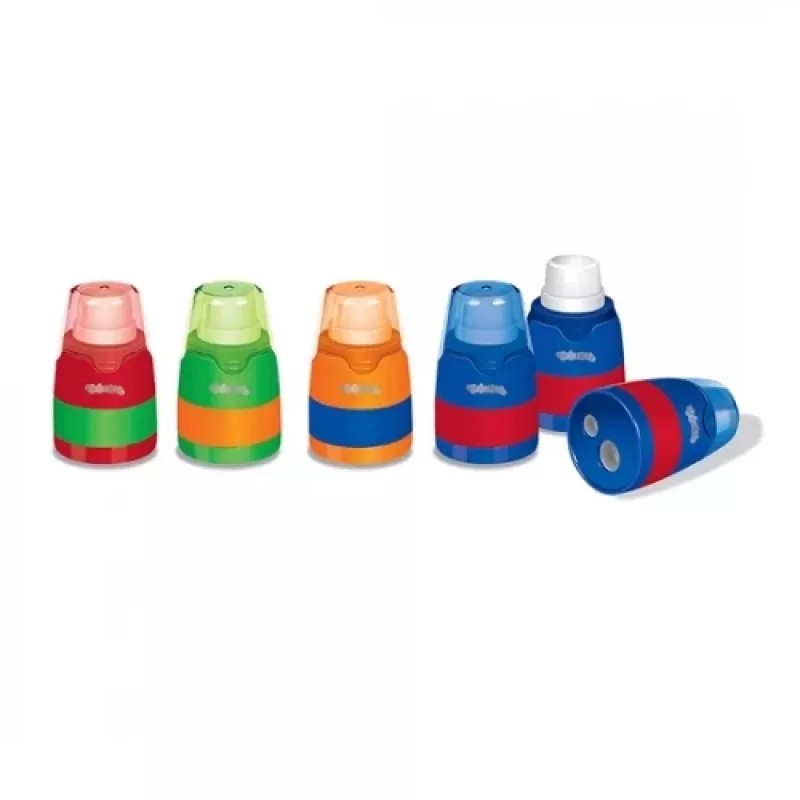 Puntenslijper colorino 65269PTR 2in1 met gum — dubbele handpuntenslijper met geïntegreerde gum