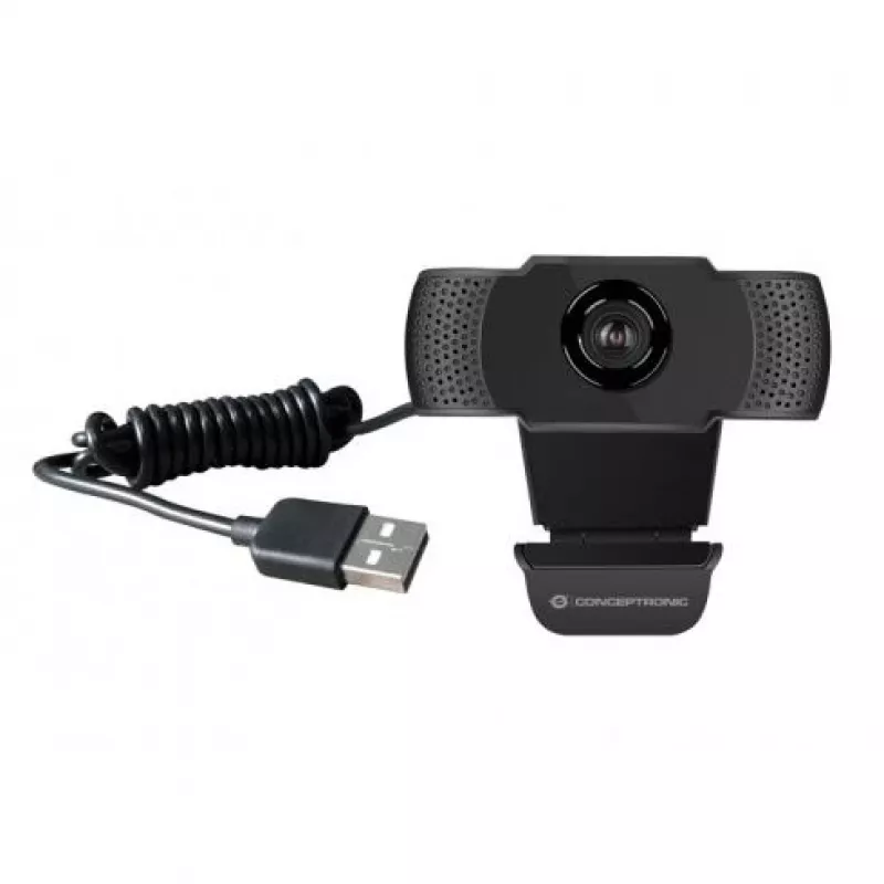 Conceptronic AMDIS 1080P Full-HD-webcam met microfoon, 2 MP, 1920 x 1080 pixels, Full-HD, 30 fps, H.264, M-JPEG, YUV, 90°