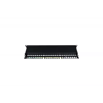 Patchpanel 19 inch 24 poorten, CAT6, S/FTP, 1U, kabelmanagement, zwart (compleet)