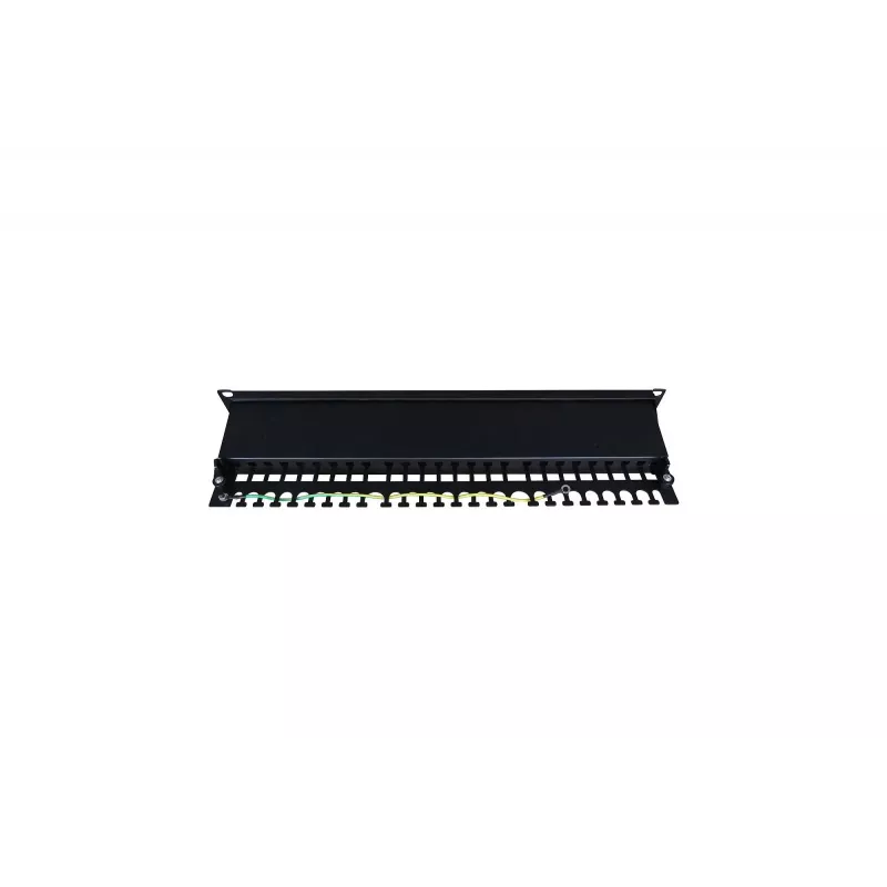 Patchpanel 19 inch 24 poorten, CAT6, S/FTP, 1U, kabelmanagement, zwart (compleet)