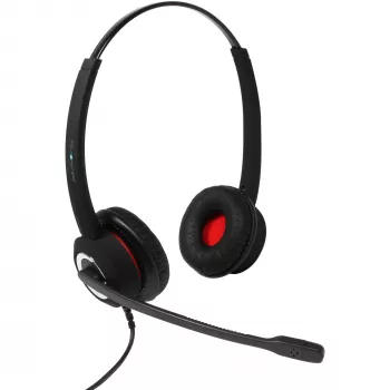 Binaurale USB-headset Plusonic 10.2P, compatibel met BBB, bedrade USB-verbinding, binaural ontwerp