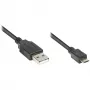 Verbindingskabel USB 2.0 stekker A naar stekker Micro B, zwart, 1,8 m, Good Connections® (2510-MB02)