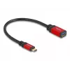 USB-adapter DeLOCK 60172 USB Type-C stekker naar USB Type-A bus 10 Gbit/s 15 cm rood metaal