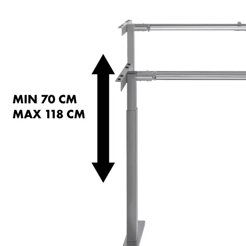 Handmatig in hoogte verstelbaar bureau MACLEAN MC-790NG — max. belasting 60 kg, max. hoogte 120 cm