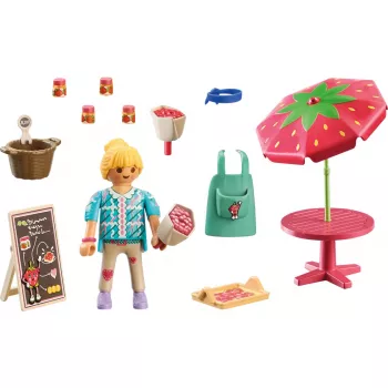 Playmobil Country zelfgemaakte aardbeienjamkraam