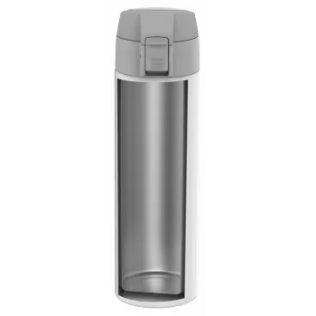 ZWILLING THERMO Thermosfles, reismok, dubbele wandisolatie, veiligheidssluiting, 450 ml, hoogte: 22,8 cm, wit