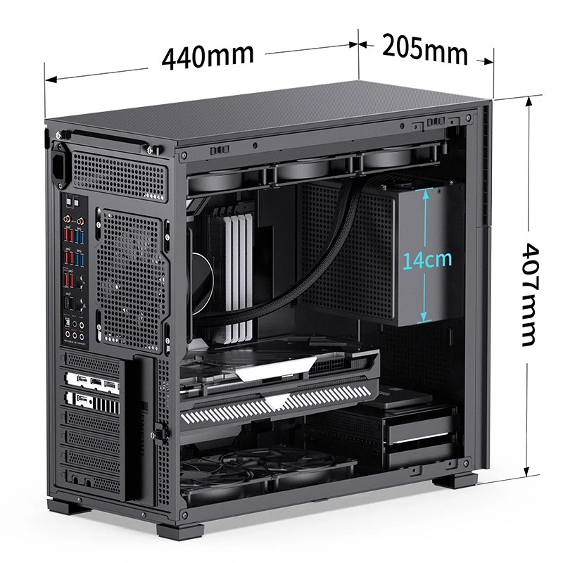 PC-behuizing Jonsbo D41 MESH midi tower zwart