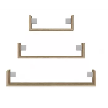Topeshop MOBI 3P SONOMA Plank Zwevende plank Wandmontage Spaanplaat Eiken
