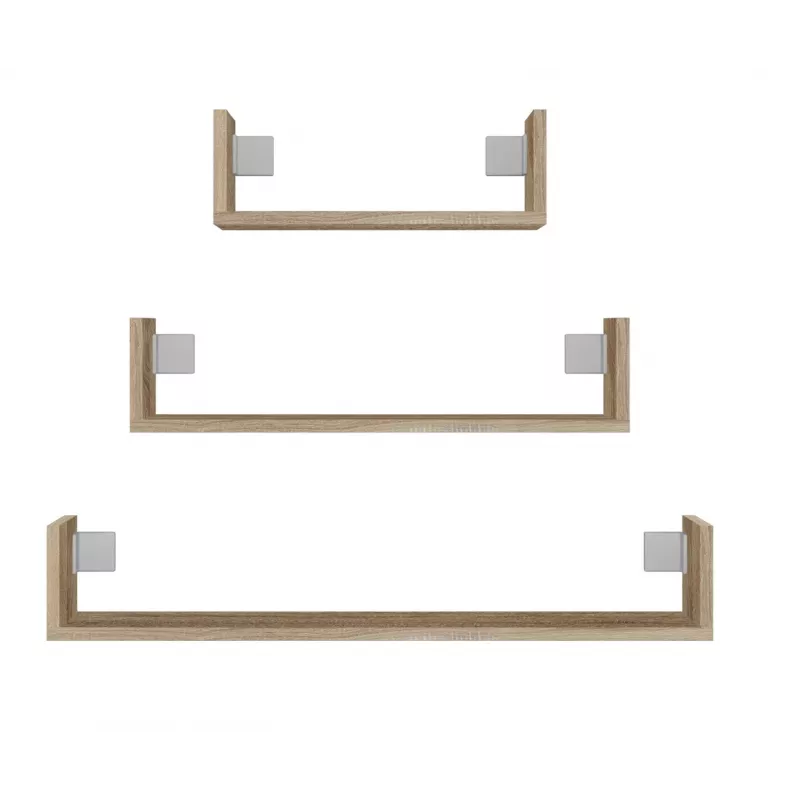 Topeshop MOBI 3P SONOMA Plank Zwevende plank Wandmontage Spaanplaat Eiken