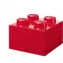 LEGO Storage Brick 4 opbergbox met deksel, transparant rood