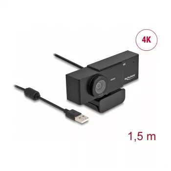 Webcam DeLOCK 96400 8 MP 3840 x 2160 pixel USB 2.0 zwart