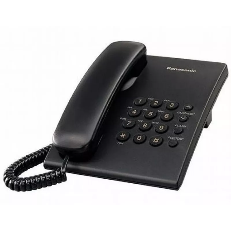 Snoertelefoon Panasonic KX-TS500 zwart met nummerweergave en handsfree functie
