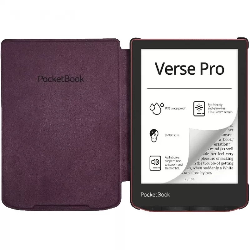 Folio-hoesje voor 6-inch e-reader PocketBook Shell — zwart/wit, 112 × 160 × 12,5 mm