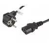 Netkabel LANBERG CA-C13C-11CC-0018-BK — 1,8 m, C13-koppeling naar CEE7/7, haaks C13