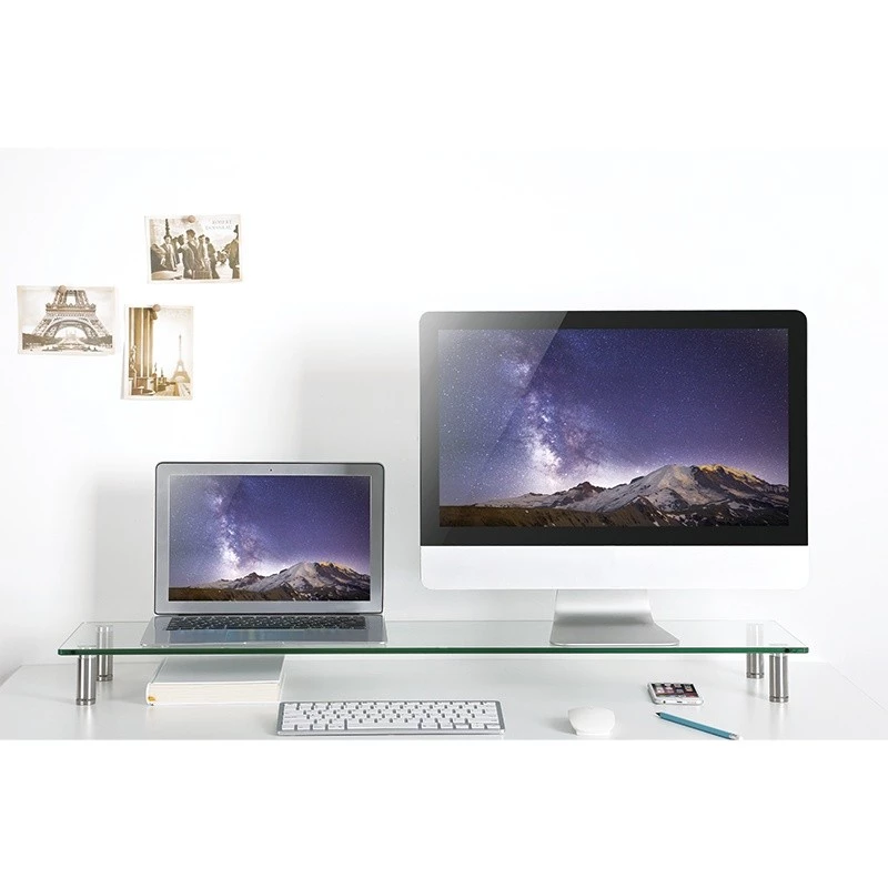 Monitorverhoging met glasplaat 1000 mm lang