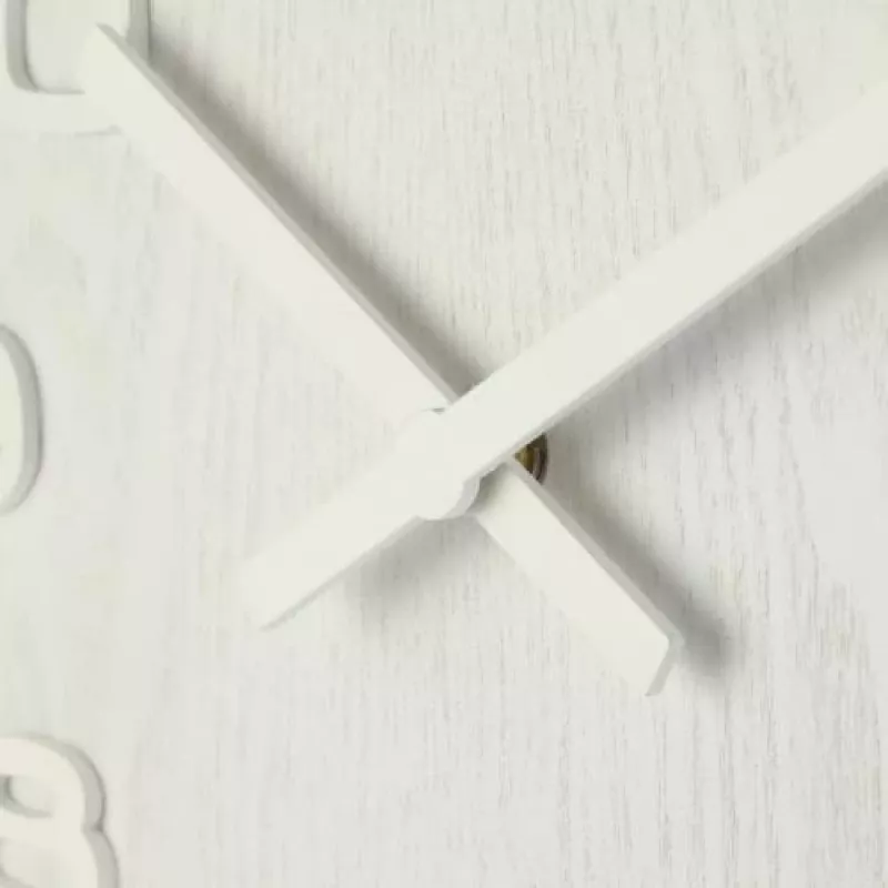 NeXtime 3096WI - wandklok - quartzklok - rond - wit - hout - hout