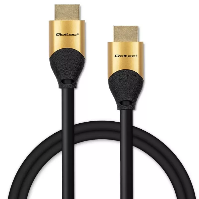 Qoltec 50355 HDMI v2.1 kabel Ultra High Speed 8K | 60Hz | 28AWG | GOLD | 2m