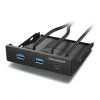Graugear G-MP01 multi-frontpaneel met 3-poorts USB-hub, 1x USB-C 3.2 Gen2 + 2x USB-A 3.0, zwart